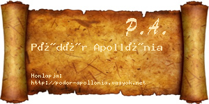 Pödör Apollónia névjegykártya